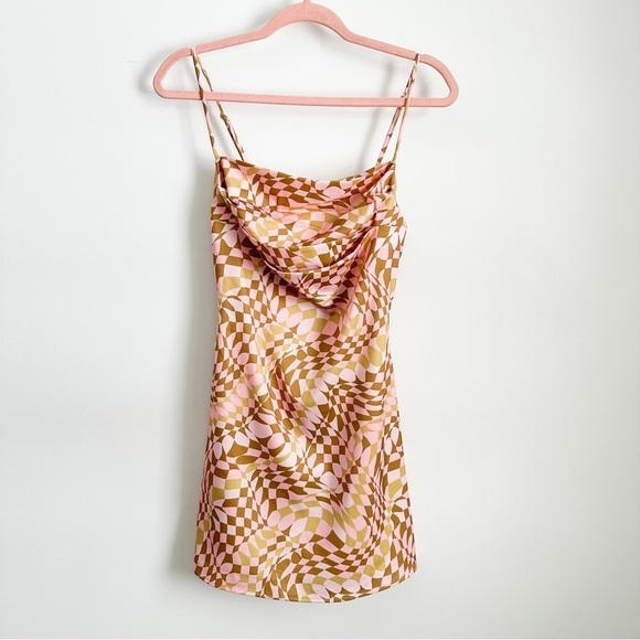 NWOT AFRM Doss Dress in Blush Checkered, Pink and Green Size XS - Picture 9 of 13